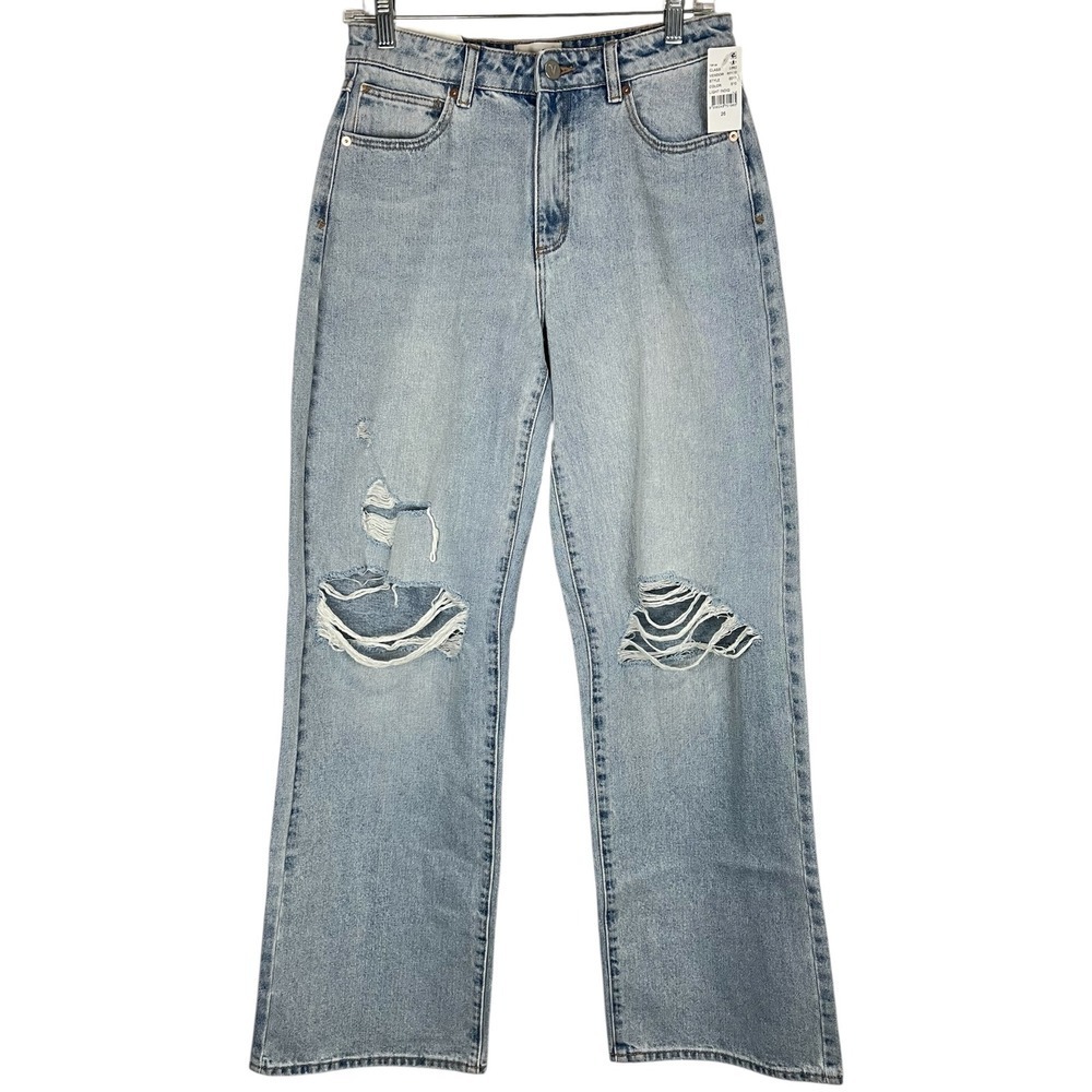 NWT - Abrand Women's Jeans 95 Mid Baggy Luca Distressed Straight Leg - Size 26